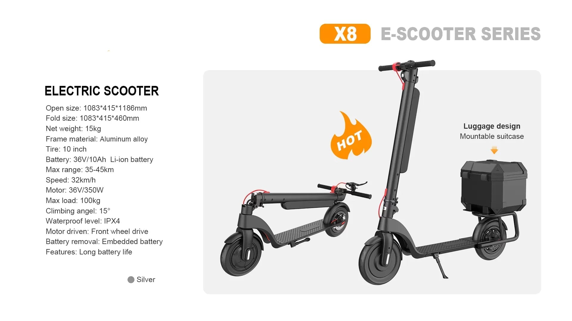 X8-350W Folding E-Scooter: Ultimate Power, Portability & Performance in One Ride