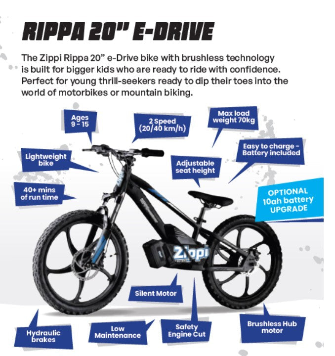 Rippa 20" KIDS EBIKE for 9-15 year old.