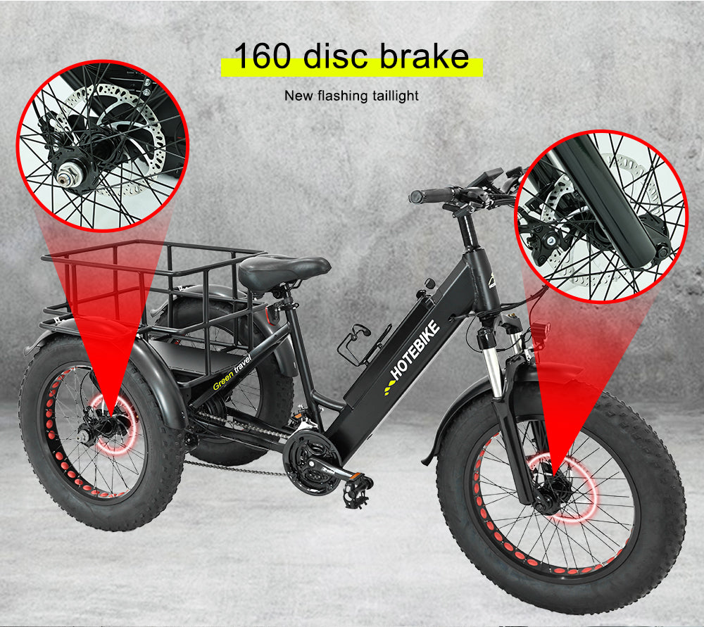 Electric Cargo Tricycle – 20" Fat Tyre E-Bike with Spacious Rear Basket for Ultimate Utility ET20F