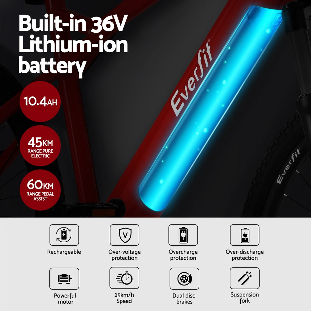 Everfit 26 Inch Electric Bike Mountain Bicycle 250W