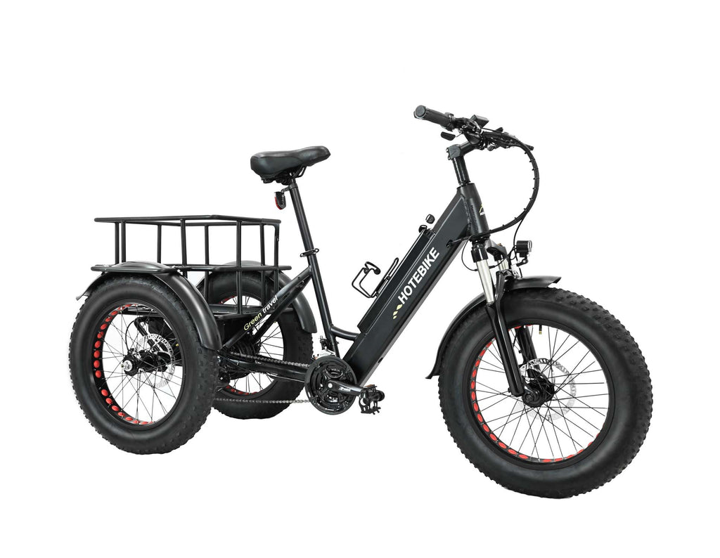Electric Cargo Tricycle – 20" Fat Tyre E-Bike with Spacious Rear Basket for Ultimate Utility ET20F Black