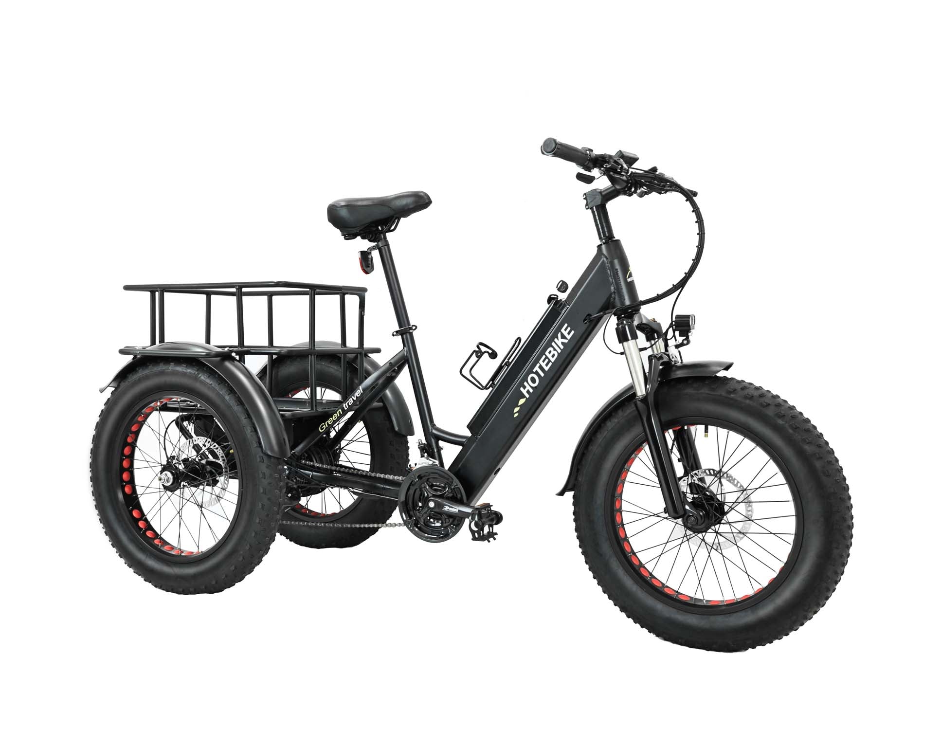 Electric Cargo Tricycle – 20" Fat Tyre E-Bike with Spacious Rear Basket for Ultimate Utility ET20F Black