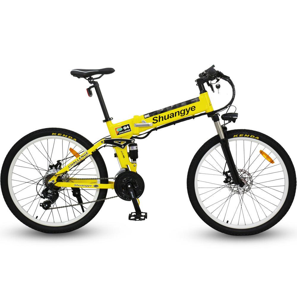 Unleash Freedom Anywhere with the Model G4 26" Folding Electric Bike – Compact, Powerful & Stylish Yellow