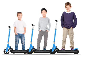 Electric Scooter Ages 5 To 11 Adjustable Height Folding Blue