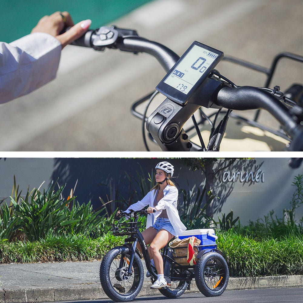 VALK Electric Fat Tyre Tricycle, 500W, Throttle, Hydraulic Disc Brakes, Alloy Frame, Suspension, Black