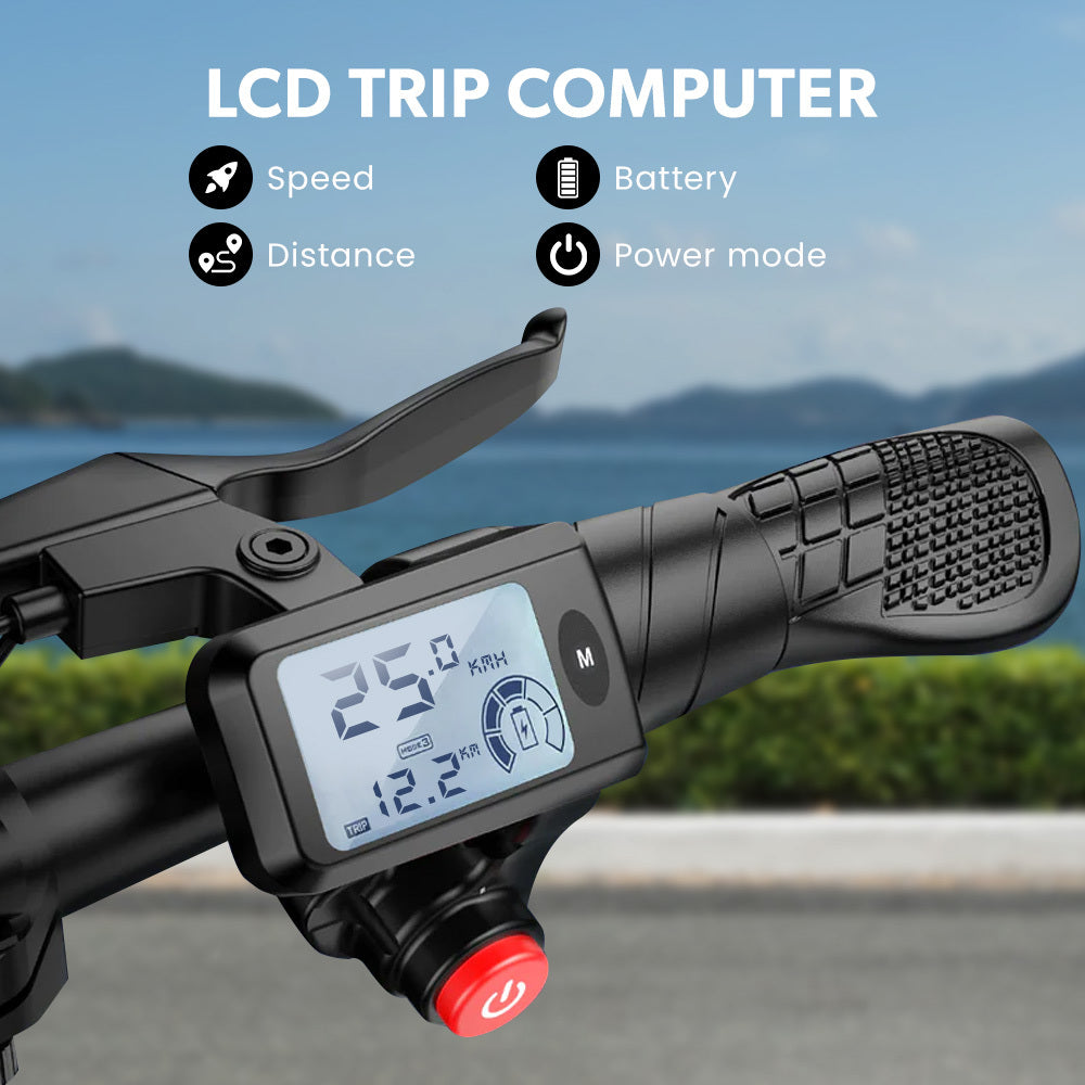 VALK Electric Scooter with Seat, Disc brakes, 12" Tyres, Motorised eScooter for Adults Teens Commuter, Blue