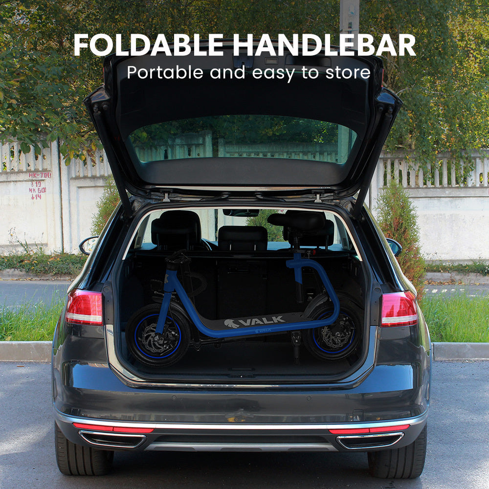 VALK Electric Scooter with Seat, Disc brakes, 12" Tyres, Motorised eScooter for Adults Teens Commuter, Blue