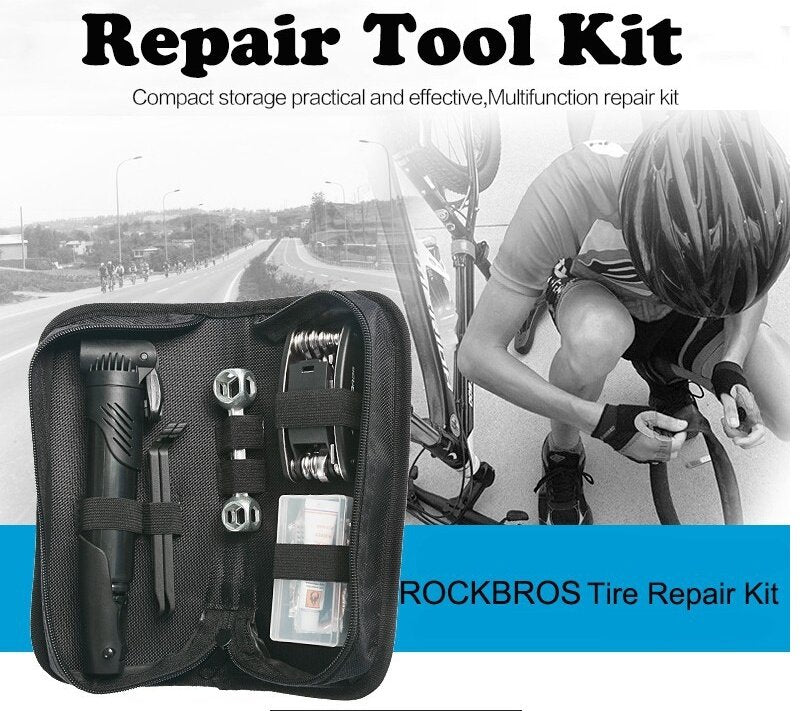 14pcs Bicycle Repair Tool Kit, Bag Strap to Frame