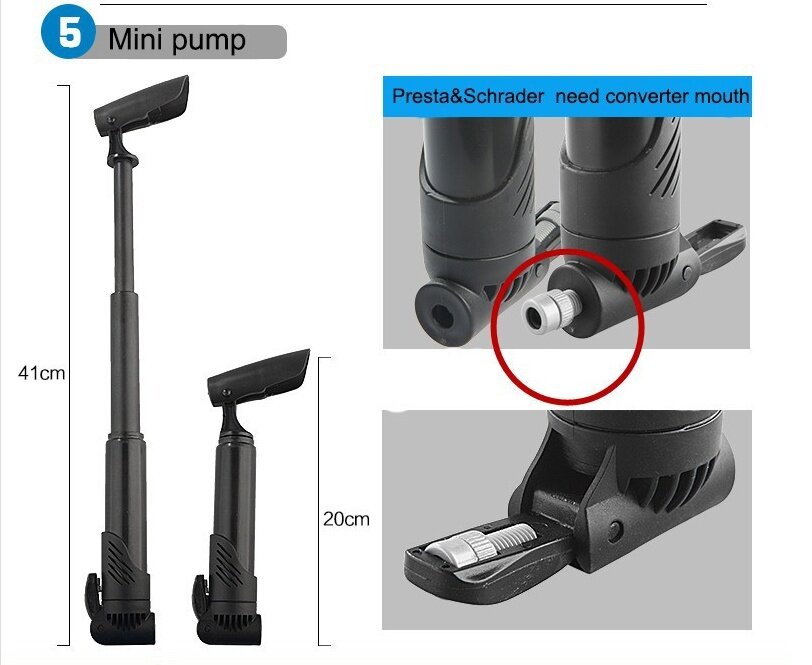 14pcs Bicycle Repair Tool Kit, Bag Strap to Frame