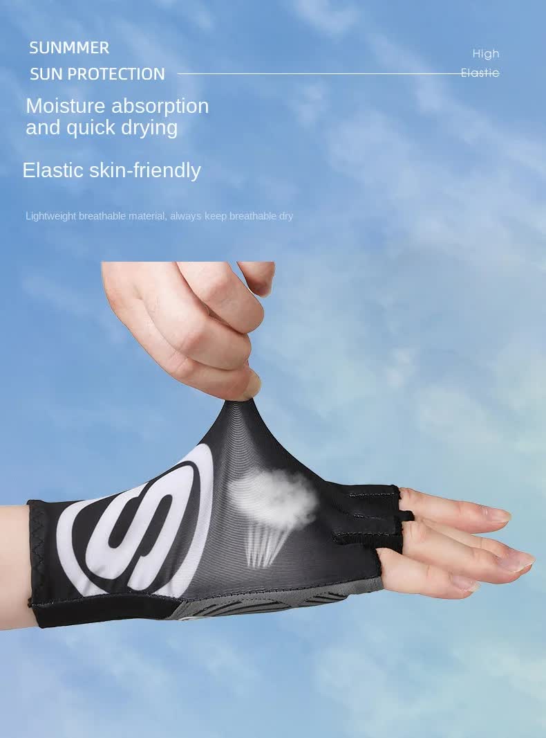 Size XL Black Breathable Half-Finger Cycling Gloves - Anti-Slip, Shockproof, and Durable for Men & Women