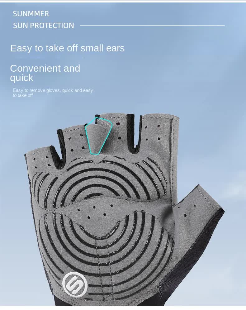 Size XL Black Breathable Half-Finger Cycling Gloves - Anti-Slip, Shockproof, and Durable for Men & Women