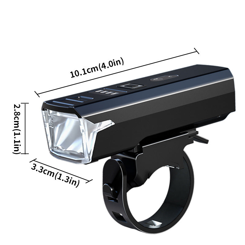 Bike Headlight - Rechargeable LED Bicycle Front Light, 85° Floodlight (Battery Display Model)