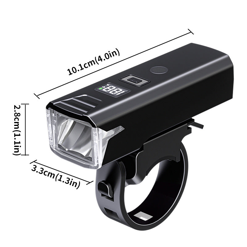 Bike Headlight - Rechargeable LED Bicycle Front Light, 85º Floodlight (Digital display model)