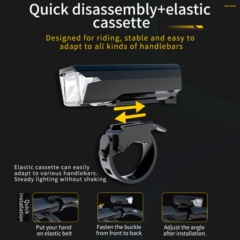 Bike Headlight - Rechargeable LED Bicycle Front Light, 85º Floodlight (Digital display model)