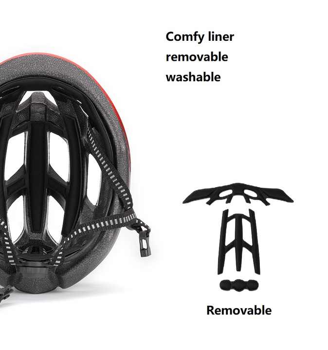 Sleek and lightweight bicycle helmet adjustable circumference 57-62cm