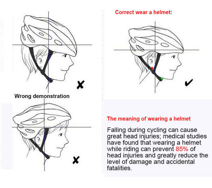 Sleek and lightweight bicycle helmet adjustable circumference 57-62cm