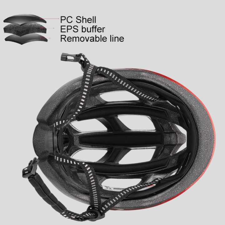 Sleek and lightweight bicycle helmet adjustable circumference 57-62cm