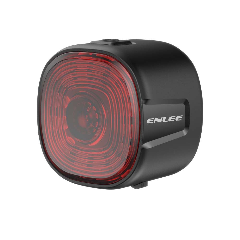 Black and Red Smart Bike Tail Light - Auto Brake Sensing, 6 Modes, USB-C Rechargeable,