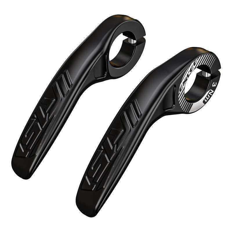 Black Ultralight Ergonomic Bike Bar Ends - High-Strength Composite Horn Grips (22.2mm)