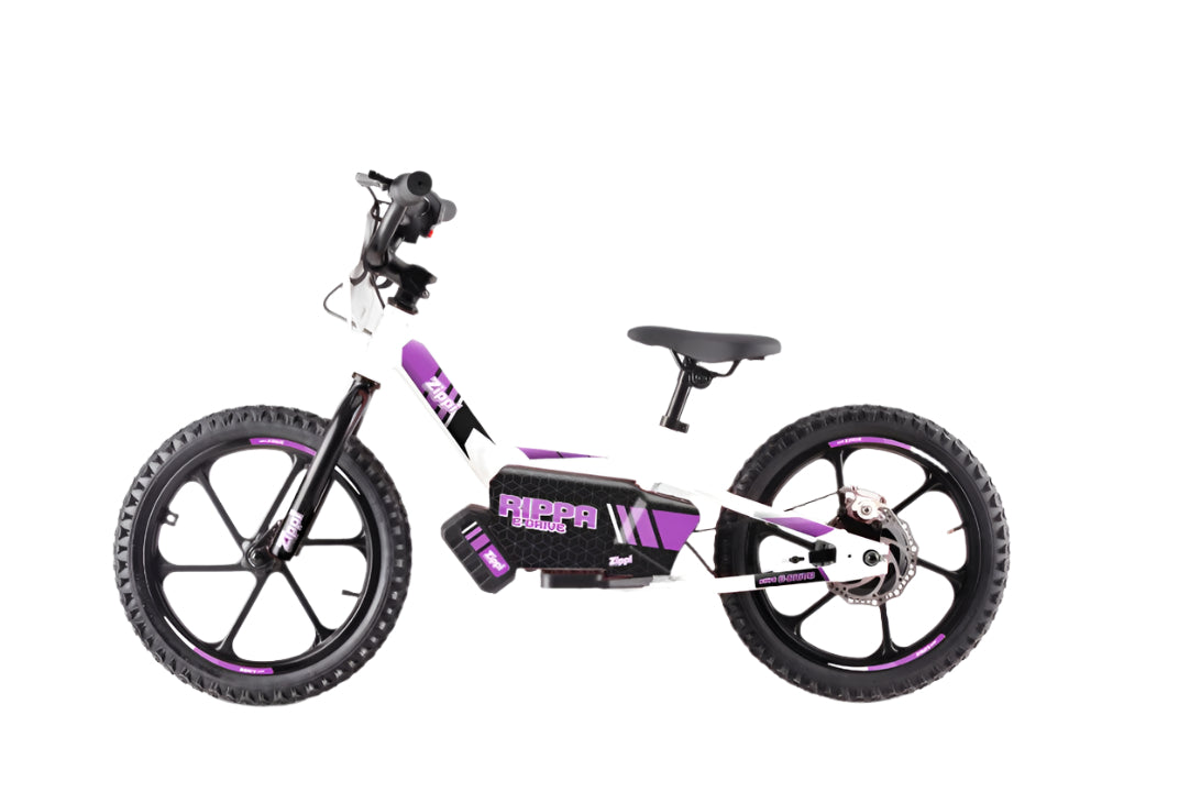 The 16" Zippi Rippa is designed for ages 5-10. Purple